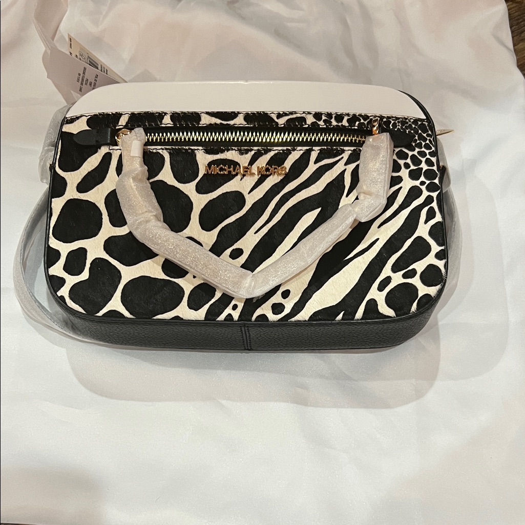 Michael Kors Zebra Print Jet Set Crossbody Bag
